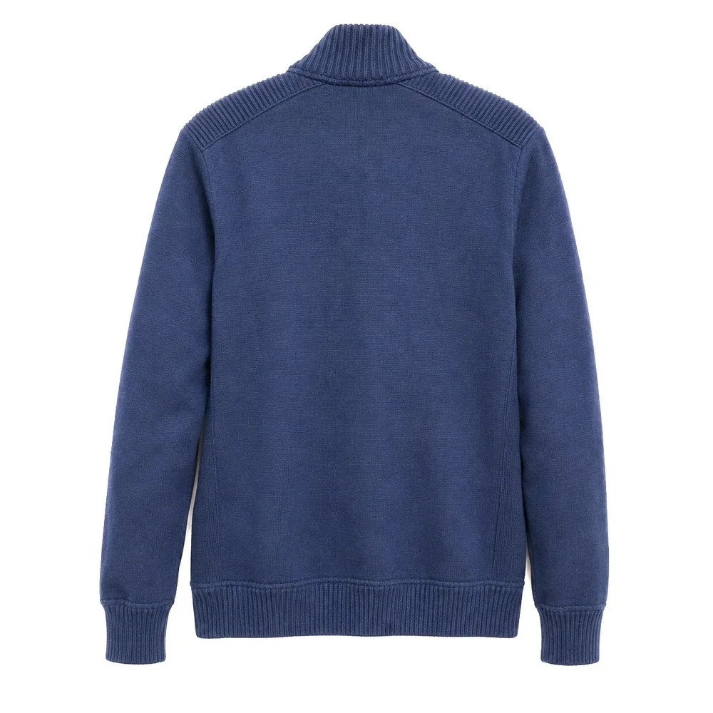 Ted Baker Cardigan Jacket Size 4 (L) Blue Zip & Button Fleece Minimal Preppy